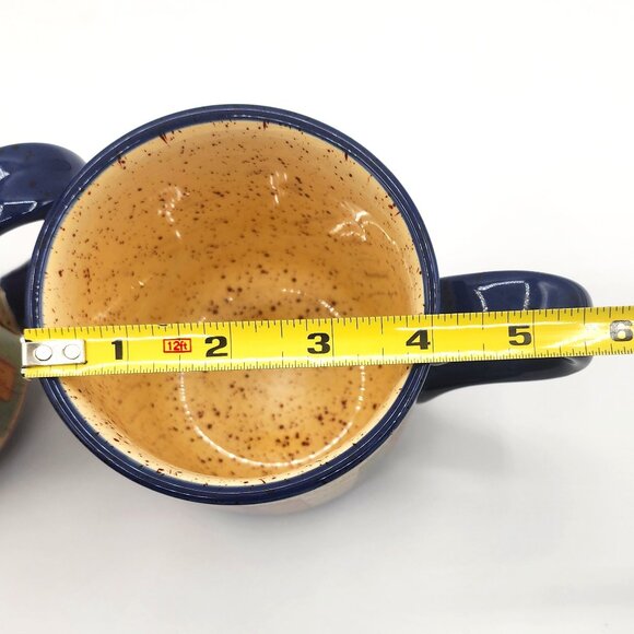 Pfaltzgraff SEDONA Hand Painted Stoneware 4 3/8"  Large 16 OZ Set of 2 Cups Mugs - Picture 7 of 8